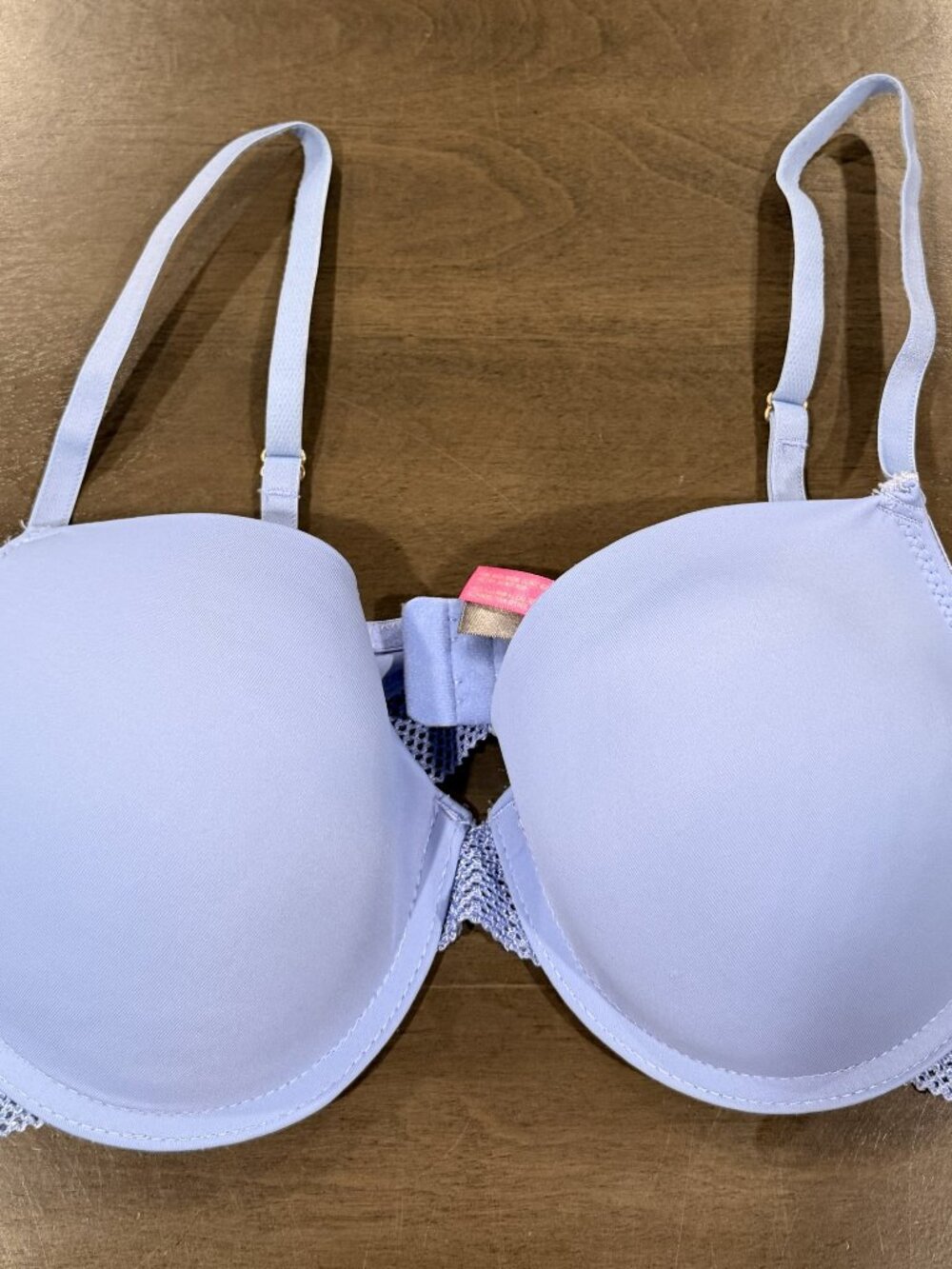 Vince Camuto Women's Light Blue Push Up Mesh Bra Size 38C Lingerie